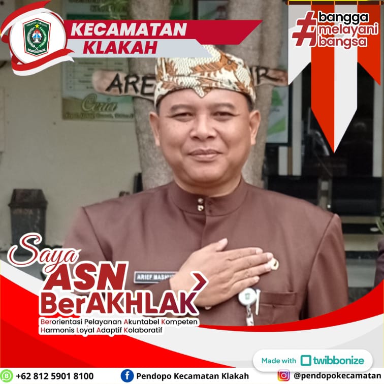 CAMAT KLAKAH BERKOMITMEN UNTUK MENGIMPLEMENTASIKAN CORE VALUES ASN BERAKHLAK