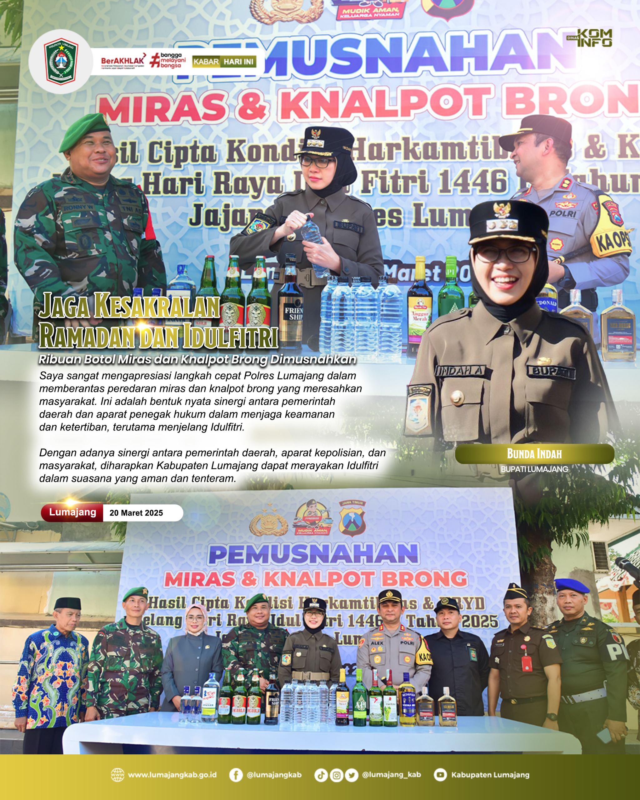 PEMUSNAHAN RIBUAN MIRAS & KNALPOT BRONG