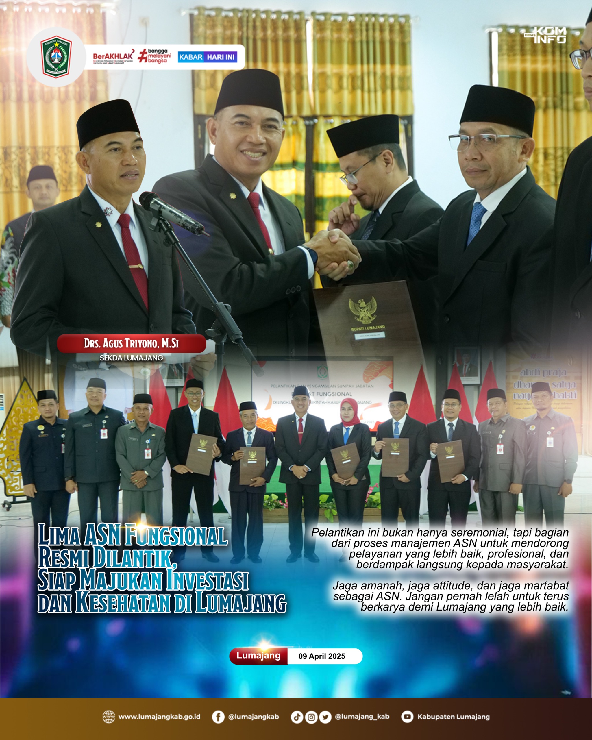 5 ASN FUNGSIONAL RESMI DILANTIK OLEH SEKDA LUMAJANG