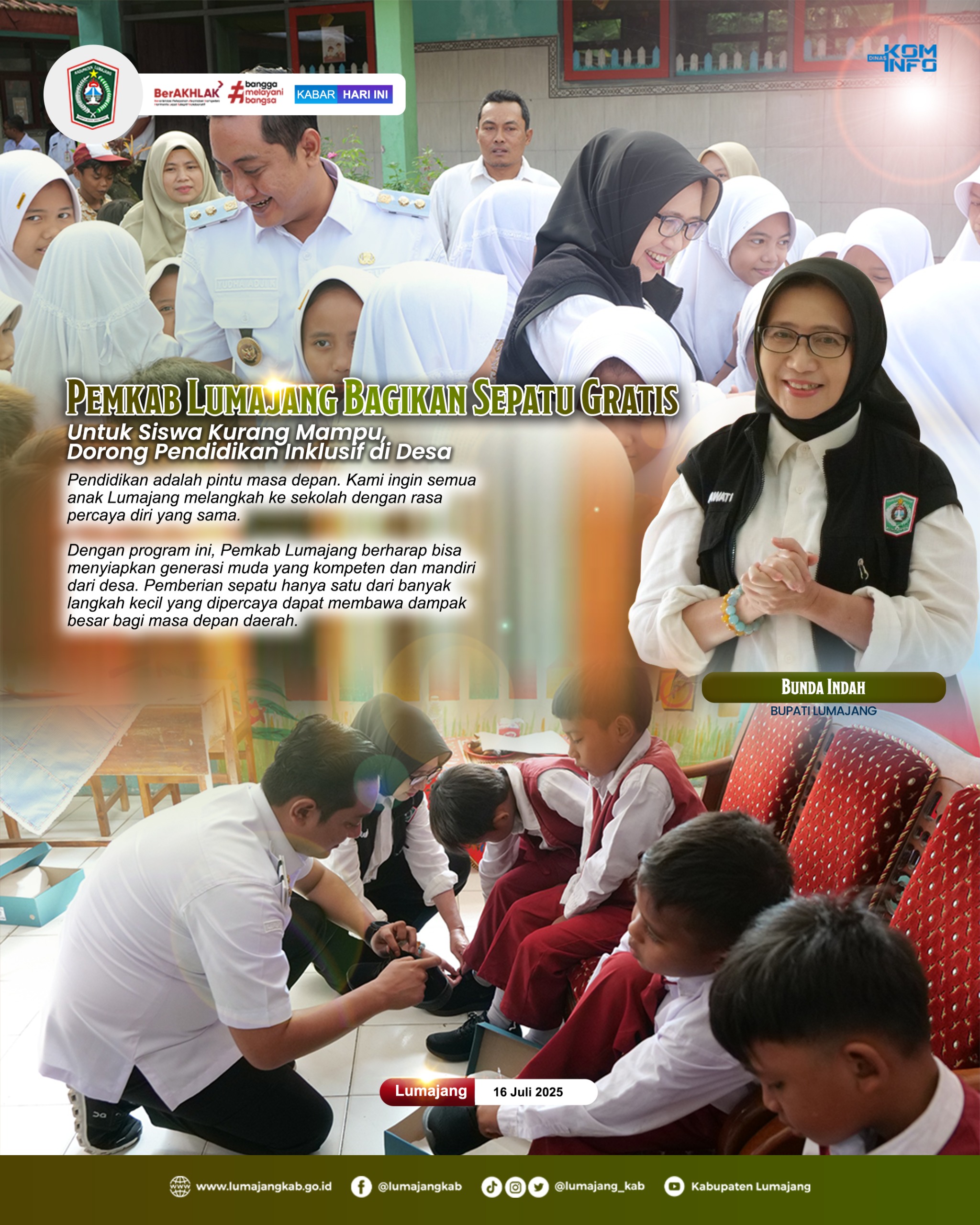 BANTUAN SEPATU GRATIS UNTUK SISWA KURANG MAMPU 